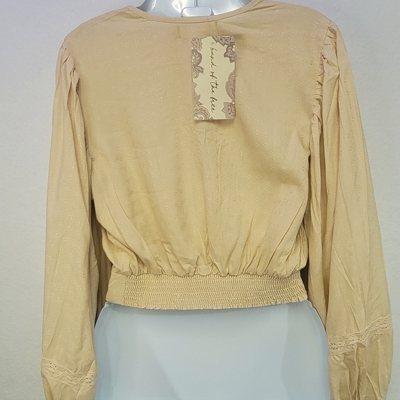 BOG Band of the Free Brie Light Camel Long Sleeve Top Lace Inserts Size … - Picture 13 of 14